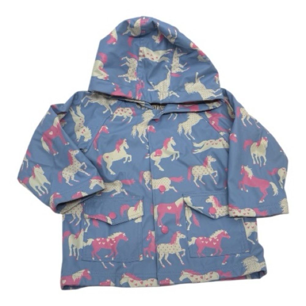 Hatley Kids' Blue & Pink Horse Print Raincoat